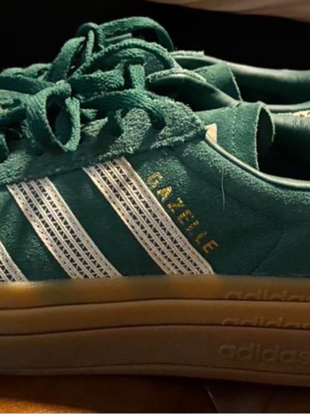 adidas Gazelle Suede Sneakers in Teal Green with White Stripes